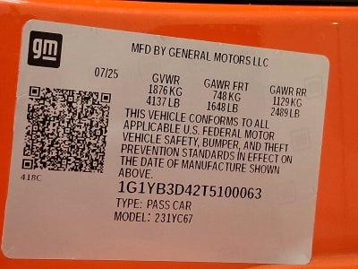 2026 Chevrolet Corvette Stingray 2LT