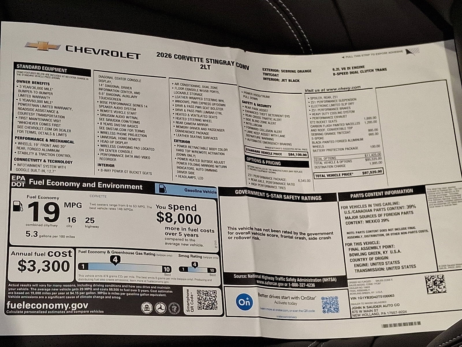 2026 Chevrolet Corvette Stingray 2LT