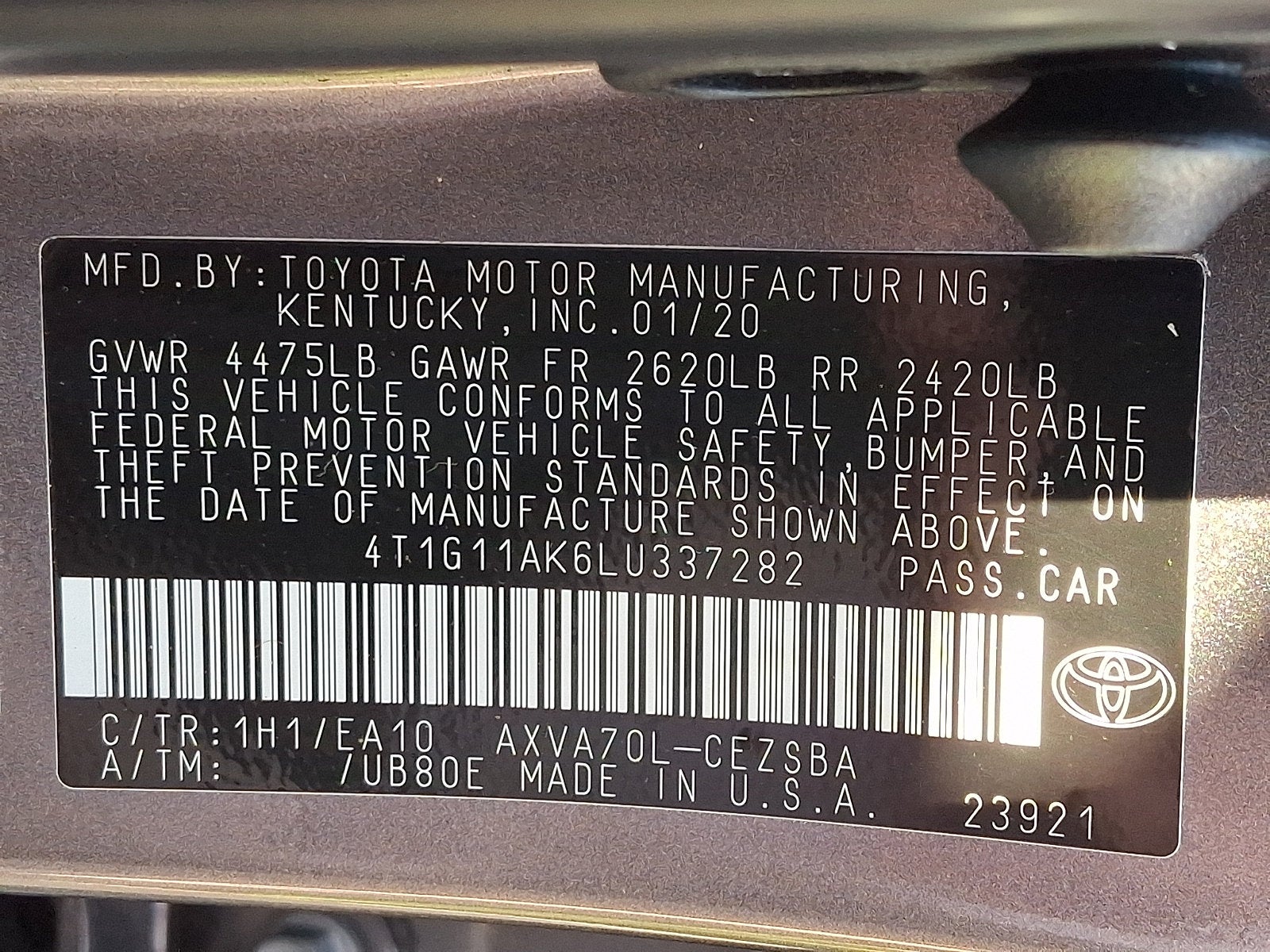 2020 Toyota Camry SE